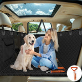 Vinstatin Back Seat Extender for Dogs with Hard Bottom Nonslip & Waterproof Dog Car Seat Cover for Back Seat Pet-Friendly Ridesharing Dog Hammock with Mesh Window Storage Pocket for Car SUV