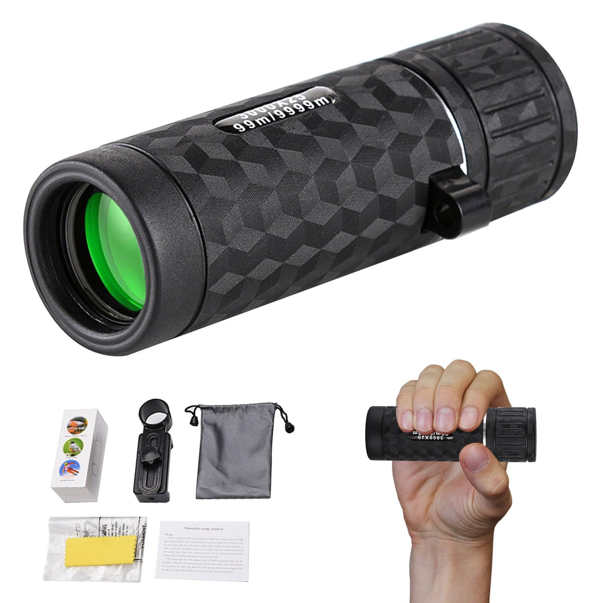 Night Vision Monocular 30x50 Telescope for Adults High Powered with Smartphone Adapter Tripod High-Definition Low Light Night Vision Monocular for Bird Watching Travel Electronics Return pallets