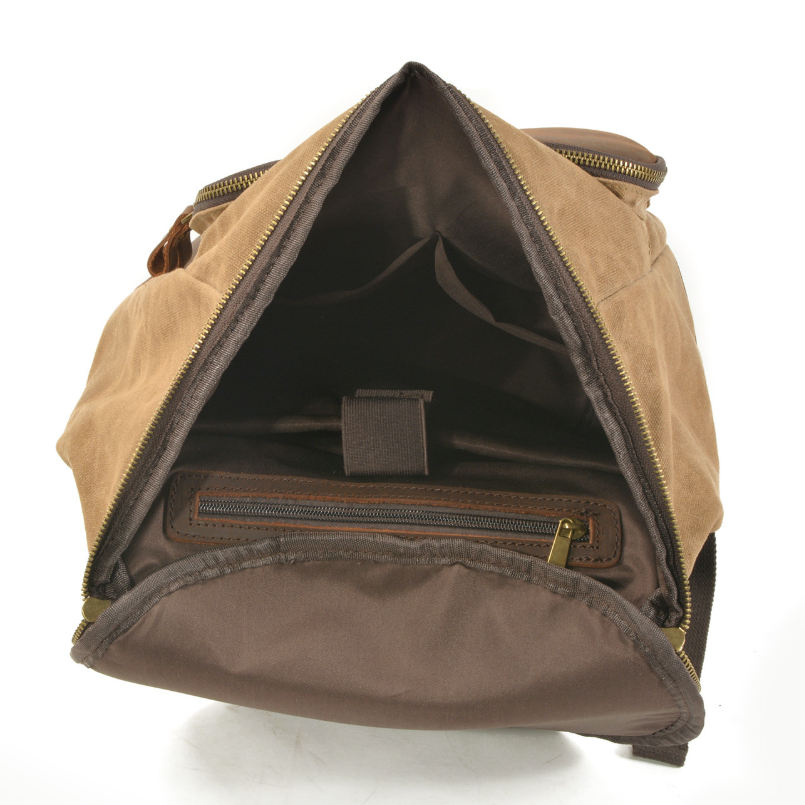 Outdoor Men's Waxed Canvas Backpack for Travel