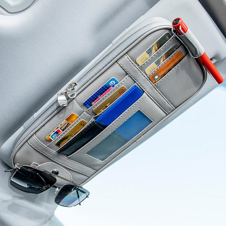 Multifunctional Car Storage Bag with Sun Visor Clip