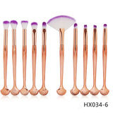 10-Piece Shell Makeup Brush Set - Beauty Tools