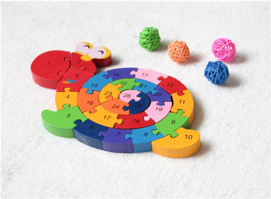 Wooden Snail Puzzle - Educational Number Jigsaw Toy