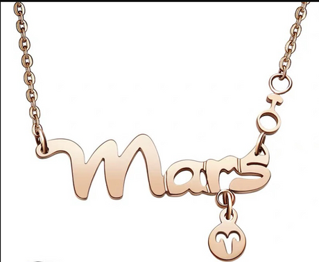 Rose Gold Zodiac Letter Necklace for Women