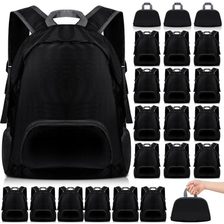 Dunzy 24 Pcs Backpack Bulk 20l Foldable Backpacks Basic Back Packs for Travel Camping