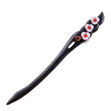 Wooden Hair Stick for Women Girl 7.08" Black Ebony Carved Hair Pins for Long Hair Handmand Hair Accessories for Buns (B)