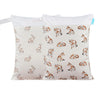MOMIGO 2 pcs/set Wet Dry Bags for Baby Cloth Diapers - Reusable Washable for Stroller Diapers Travel Bags Gym Bag (Rabit&Fox)