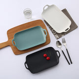 Double Handle Baking Dish, Home Ceramic Snack Plate