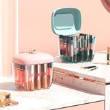 Lipstick Storage Box with Makeup Mirror and Lid