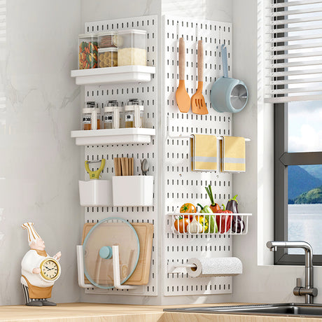 Wall-Mounted Storage Rack with Hooks for Home Use