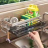 Wall-Mounted Kitchen Storage Rack with Drain Basket