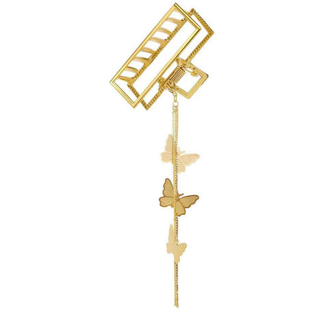 Large Metal Pearl Butterfly Hair Claw Clip for Women