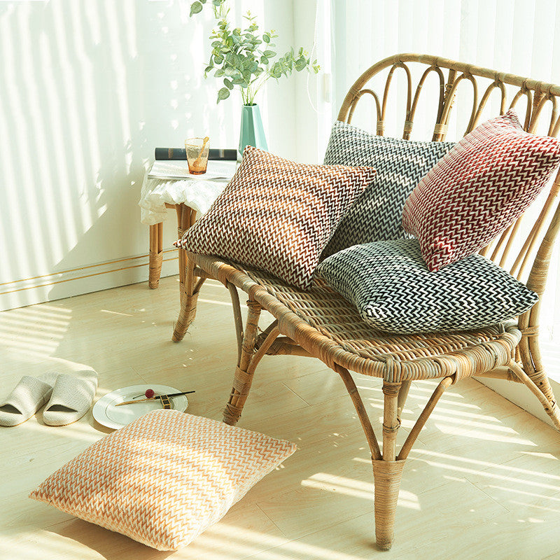 Herringbone Double-sided Plush Car and Sofa Cushion