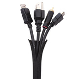 Keco 10ft – 1/2 inch Cable Management Sleeve Wire Loom Cord Protector – Self Wrap Cable Sleeve Split Sleeving Cord Organizer for TV Computer Automotive Office Home Entertainment – Black