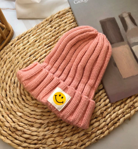 Baby Toddler Ribbed Knit Smile Face - Atlantic Shopping Mall