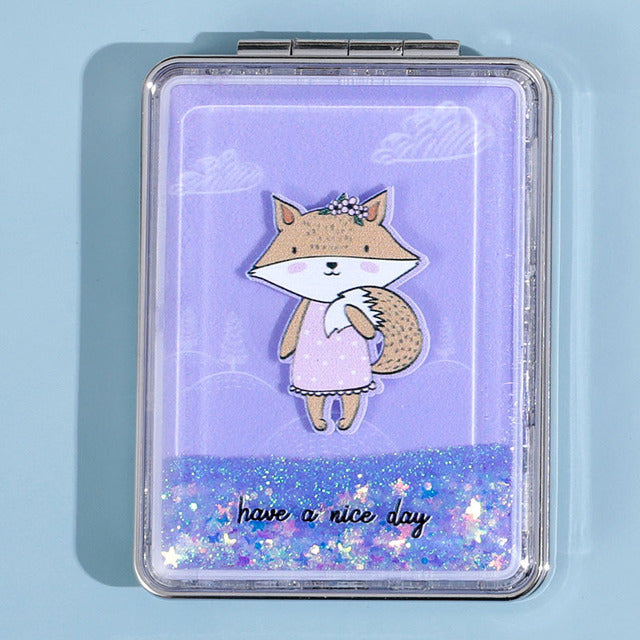 Rectangular Flowing Sand Makeup Mirror for Women
