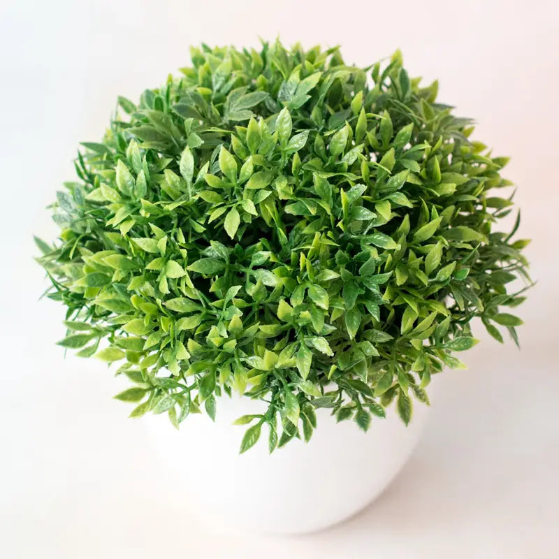 Artificial Potted Plant with White Pot for Home Decor