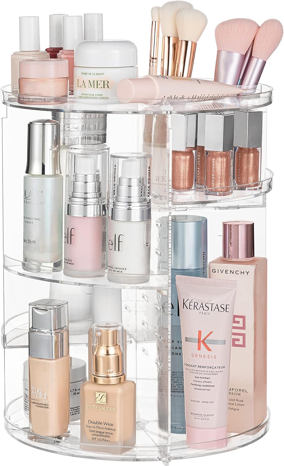 HBlife 360 Rotating Makeup Organizer Adjustable Carousel Large Capacity Revolving Perfume Organizer