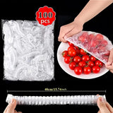Disposable Plastic Food Storage Covers - 50/100pcs Set