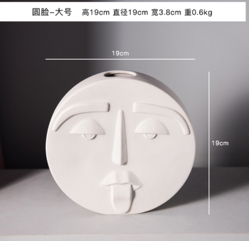 Modern Nordic Face Vase - Creative Ceramic Home Decor