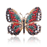 Colorful Rhinestone Alloy Butterfly Brooch Accessory
