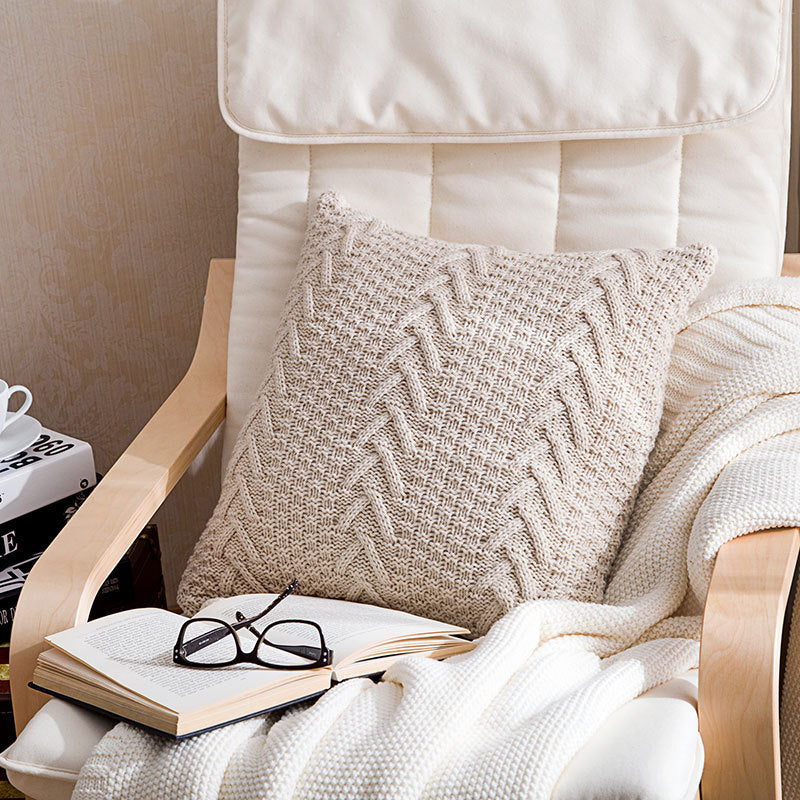 Chunky Knit Pillow Cover for Home Decor (No Insert)