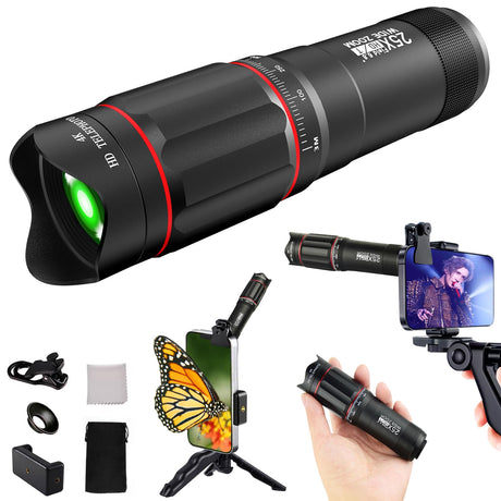 40X Monocular-Telescope Smartphone Monoculars for Adults High Definition for Music ConcertWildlife Bird Watching Travel Camping Hiking
