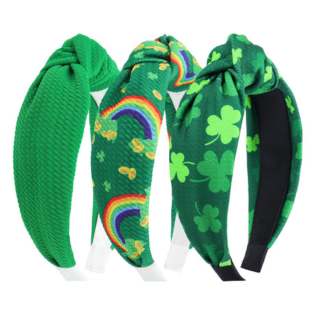 YanJie Shamrock Headbands Women St. Patricks Day Hairbands Lucky Green Headbands Wide Hair Band Irish Headband St. Patricks Day Accessories Gifts