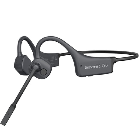 MASTJUST Bone Conduction Headphones with Mic Bluetooth 5.2 Open Ear Headphones with Boom Mic Wireless Headset Waterproof Earphones Conducting Headphones Quick Charge Multi-Point Pairing