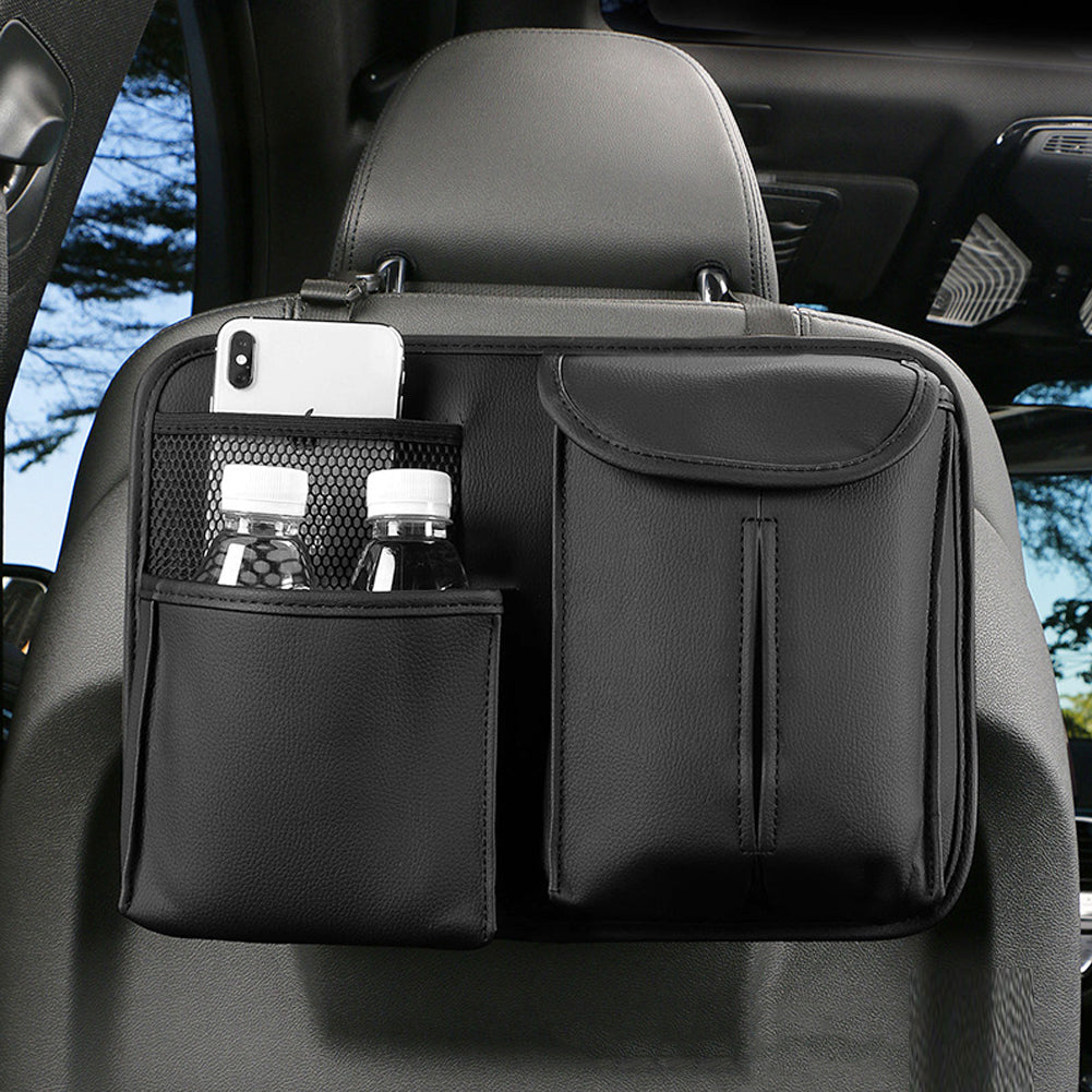 Universal PU Leather Car Seat Back Organizer Bag
