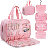 Noverlife Hanging Toiletry Bag for Women Travel Toiletry Bag with Jewelry Organizer Waterproof & Lightweight Hanging Makeup Bag Travel Organizer Muitiple Compartments for Toiletries Essentials
