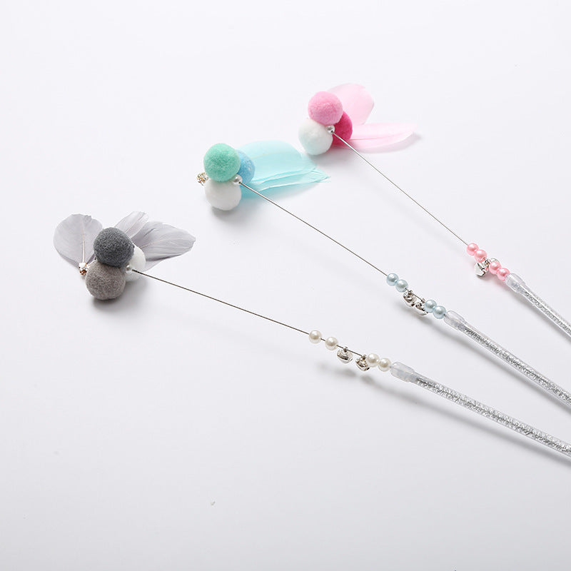 Cat Toy with Bell and Feather Teaser Wand