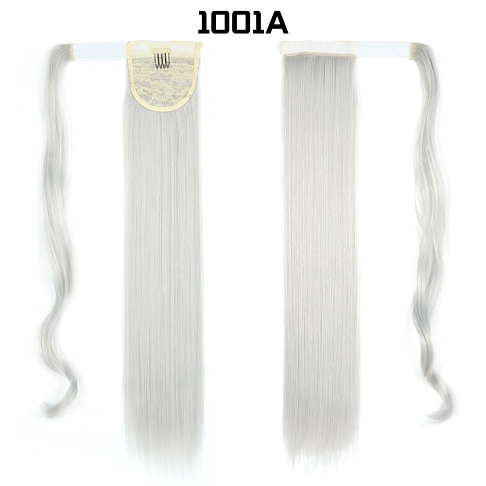 European American Long Straight Hair Velcro Ponytail