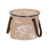 Collapsible Bucket 22L Folding Bucket Wash Basin Bags with Handle Khaki Transparent Portable Water Container 5.8 Gallon Camping Fishing Hiking Gardening (Khaki)