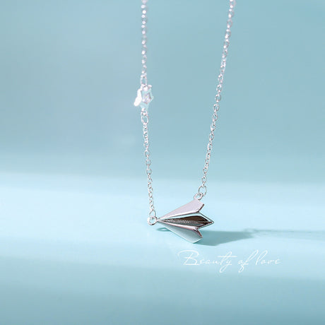 S925 Silver Ankle Bracelet with Star and Airplane Charm