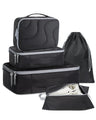 BAGSMART Puffy Packing Cubes for Travel Ultra-Light 5 Set Travel Bags Organizer for Women Quilted Wave Pattern Luggage Organizers for Suitcases Black