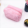 Fluffy Macaron Color Travel Makeup Bag - Large Capacity