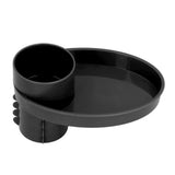 Car Seat Snack Tray Compact Snack Secure Cup Holder Plate for Toys Water Glasses Accessories (Black)