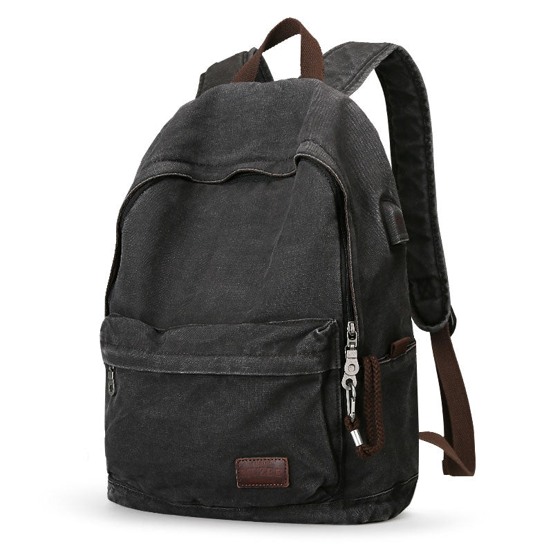 Outdoor Canvas USB Charging Anti-Theft Backpack