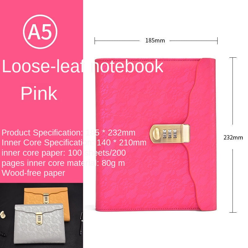 Locked Diary Hand Ledger for Stationery Records