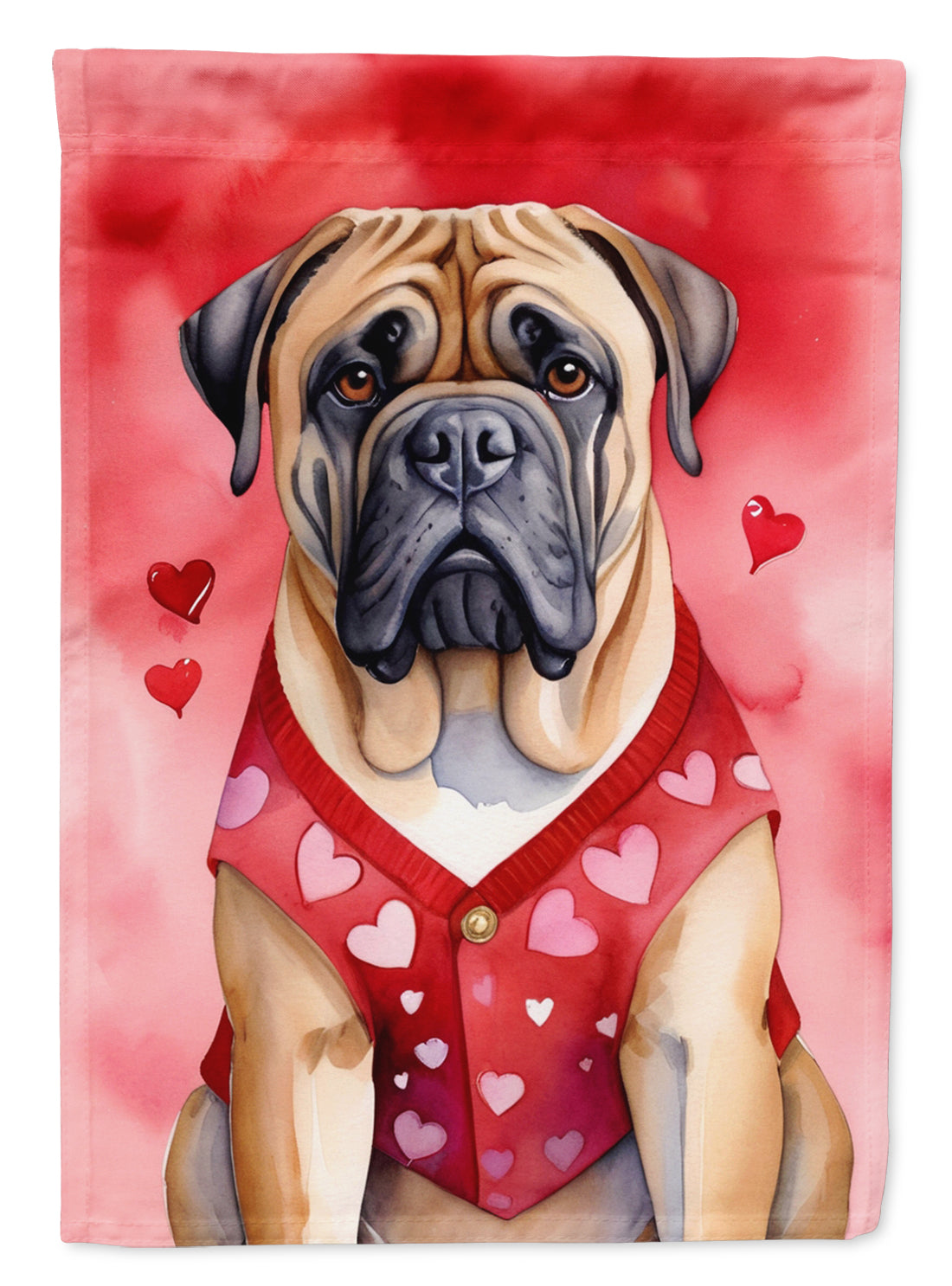 Bullmastiff My Valentine Garden Flag