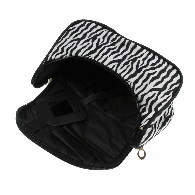 Zebra Striped Large Makeup Bag for Travel Organization