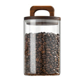 Airtight Glass Canister with Wood Lid for Kitchen Storage