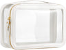 HBlife Clear Makeup Bag Organizer Portable Travel Toiletry Cosmetic Bag Case for Women Large Make Up Bag Makeup Train Case Transparent Storage Bag Pouch with Handle(White)