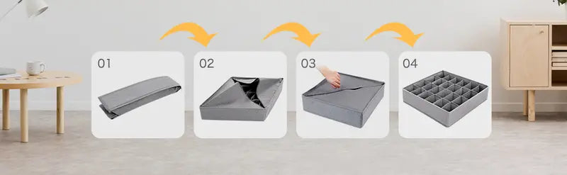 Sock Drawer Organizer Divider - 2 Packs in Gray