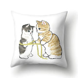 Funny Cat Pillowcases (17.32x17.32in) for Home Decor