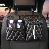 Creative PU Leather Car Seat Back Organizer Bag