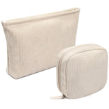 KOTORA 2 Pcs Corduroy Makeup Bag for PursePreppy Makeup Bags Travel AccessoriesSmall Makeup Bag with Zipper Makeup Bag Organizer Preppy StuffCoin Purse Essetnals Gifts for Women