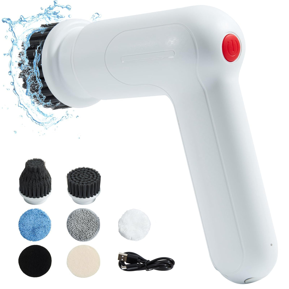 DEDC Electric Spin Scrubber Cordless Drill Brush Kit Interior Cleaner Brush Set with 8 Replaceable Brush Heads Powerful Shower Scrubber for Cleaning Car/Kitchen/Bathroom/Grill/Stove/Windows