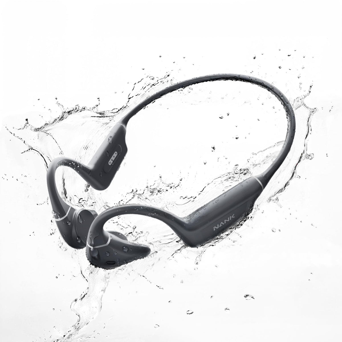 NANK Runner Diver2 Bone Conduction Headphones IP68 Swimming Headphones with MP3 Player Built-in 32G Memory Bluetooth 5.3 Open Ear Headphones with CVC6.0 Mic for Swimming Running Cycling Gym