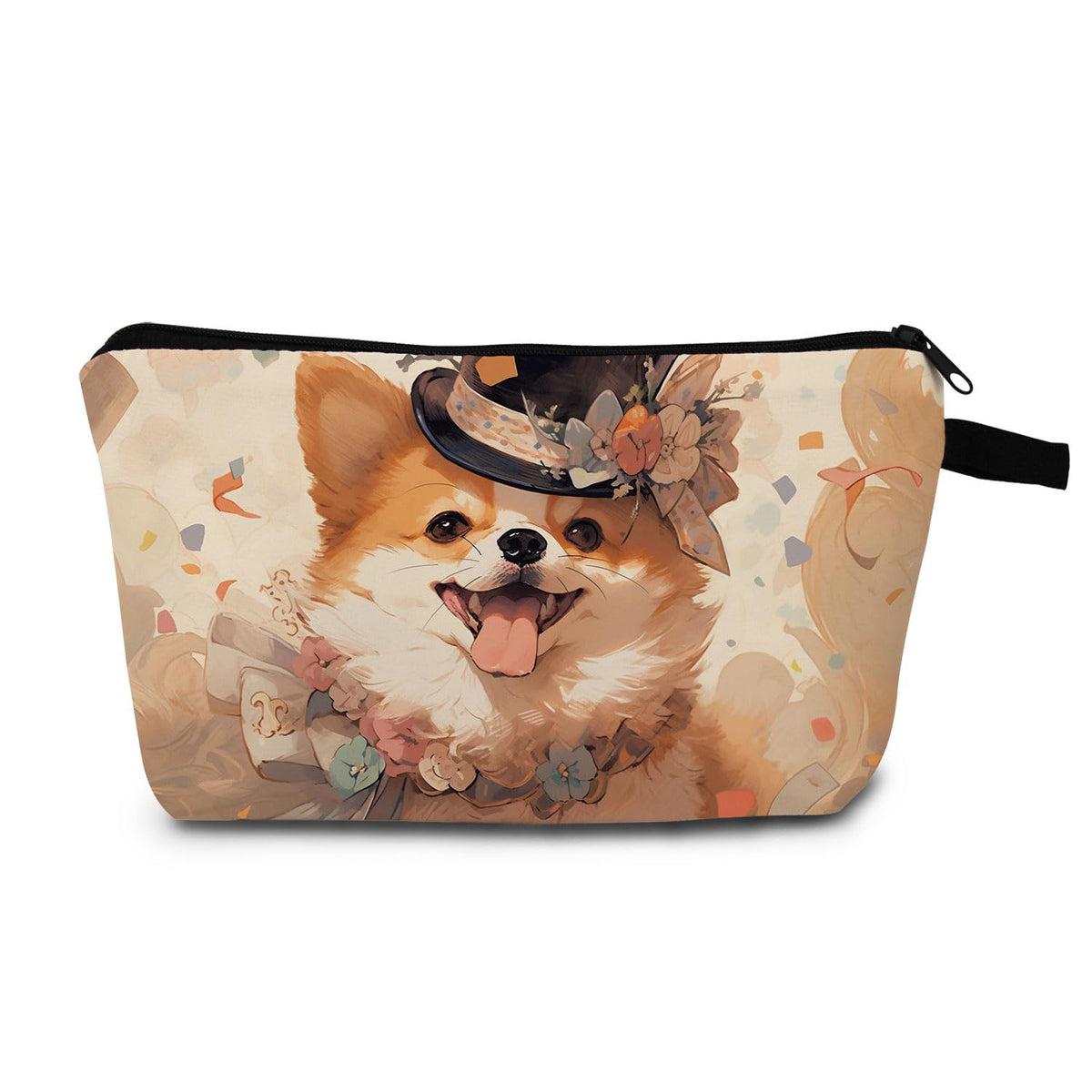 MoCaliduccious Cute Dog Print Women Makeup Bag Travel Cosmetic Bag Organizer Small Zipper Toiletry Kit